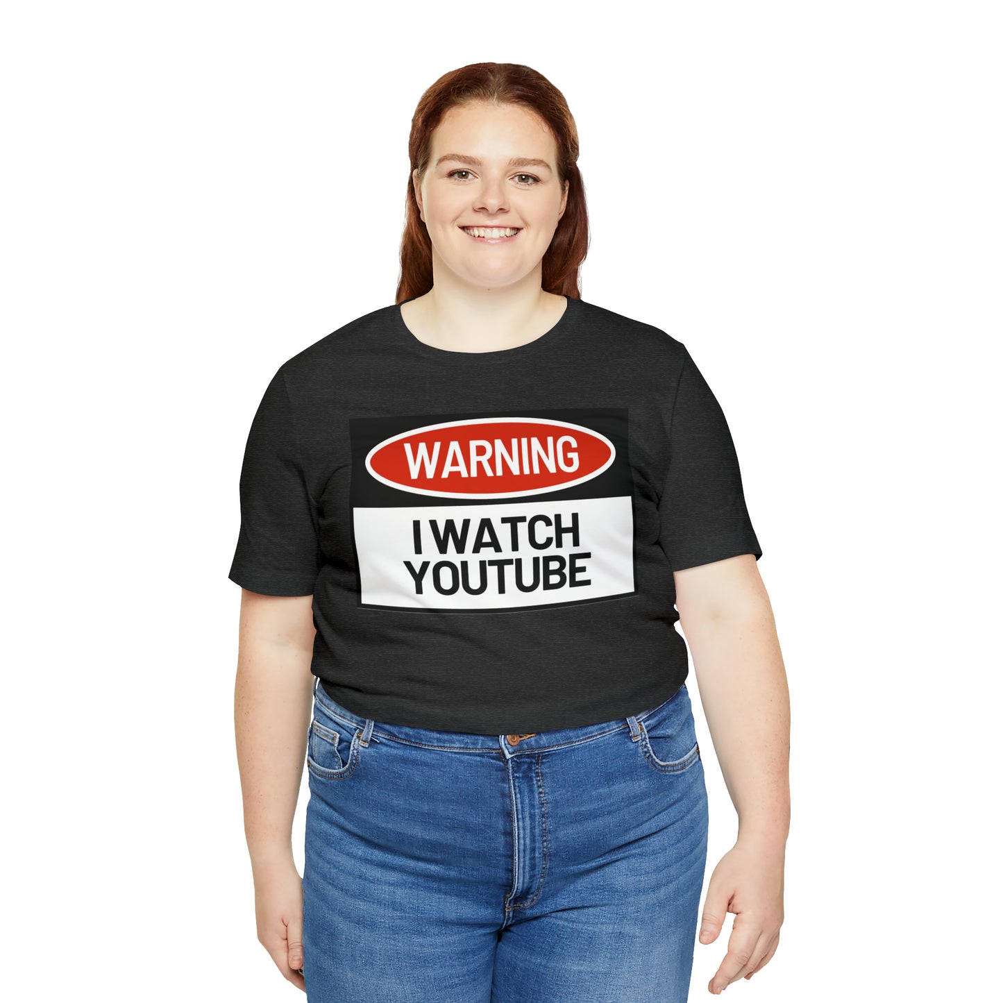 Unisex WARNING.. I WATCH YOUTUBE Jersey Short Sleeve Tee