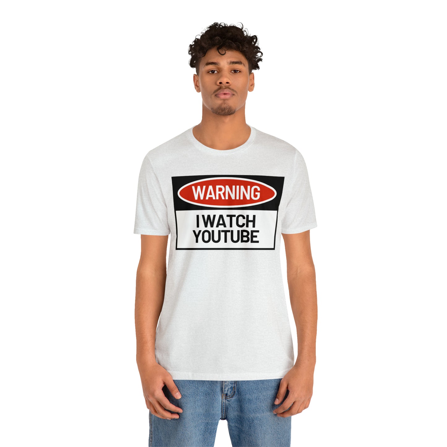 Unisex WARNING.. I WATCH YOUTUBE Jersey Short Sleeve Tee