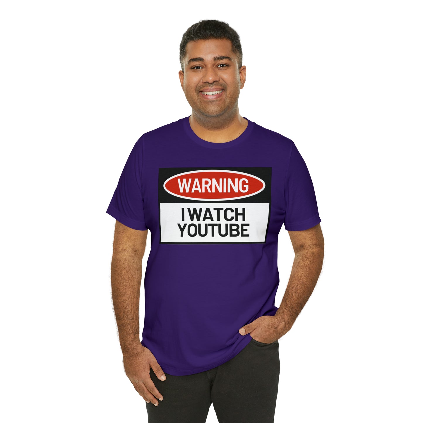 Unisex WARNING.. I WATCH YOUTUBE Jersey Short Sleeve Tee