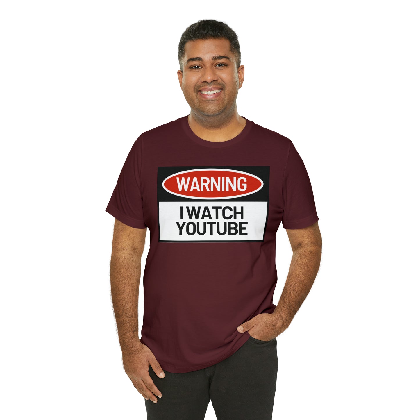 Unisex WARNING.. I WATCH YOUTUBE Jersey Short Sleeve Tee