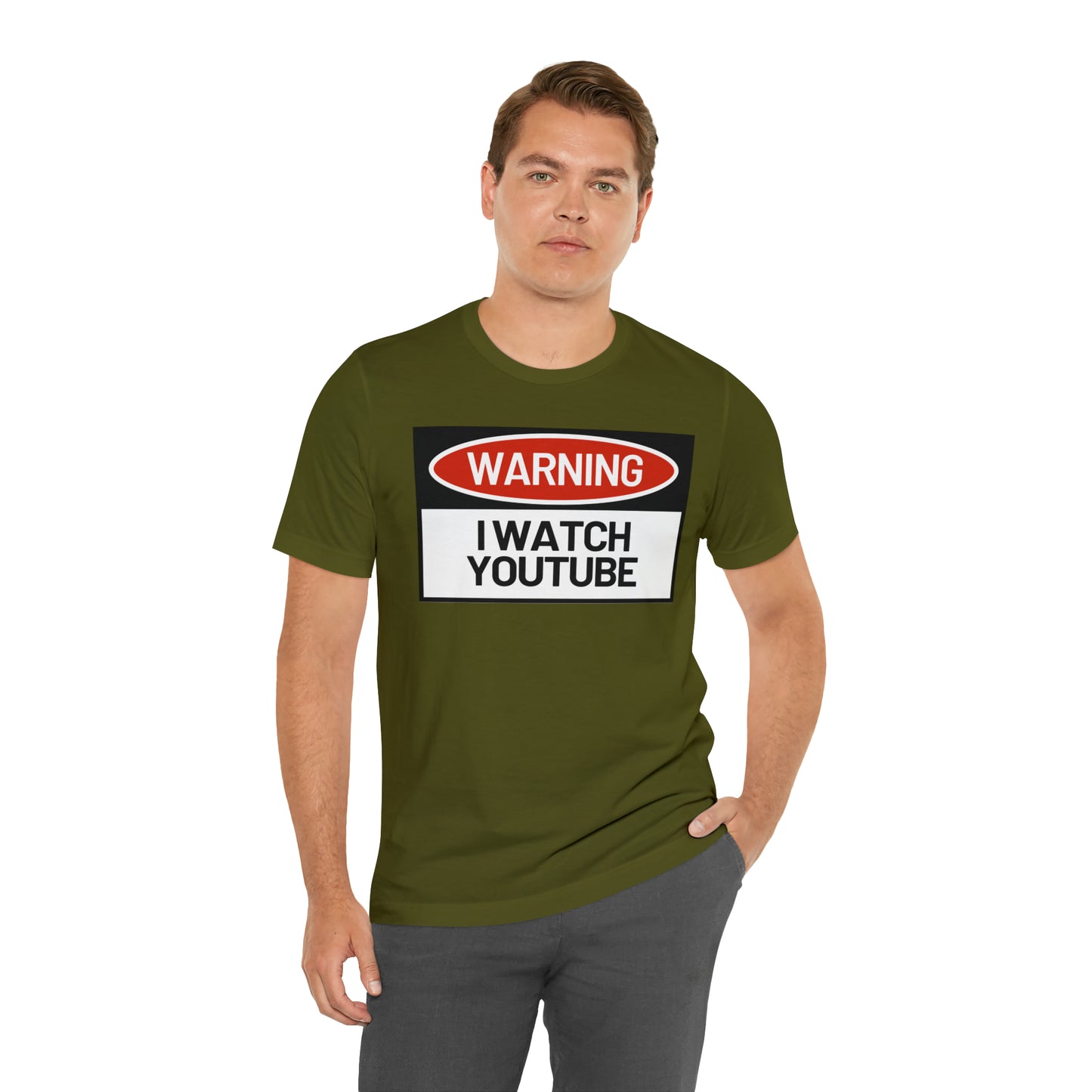 Unisex WARNING.. I WATCH YOUTUBE Jersey Short Sleeve Tee