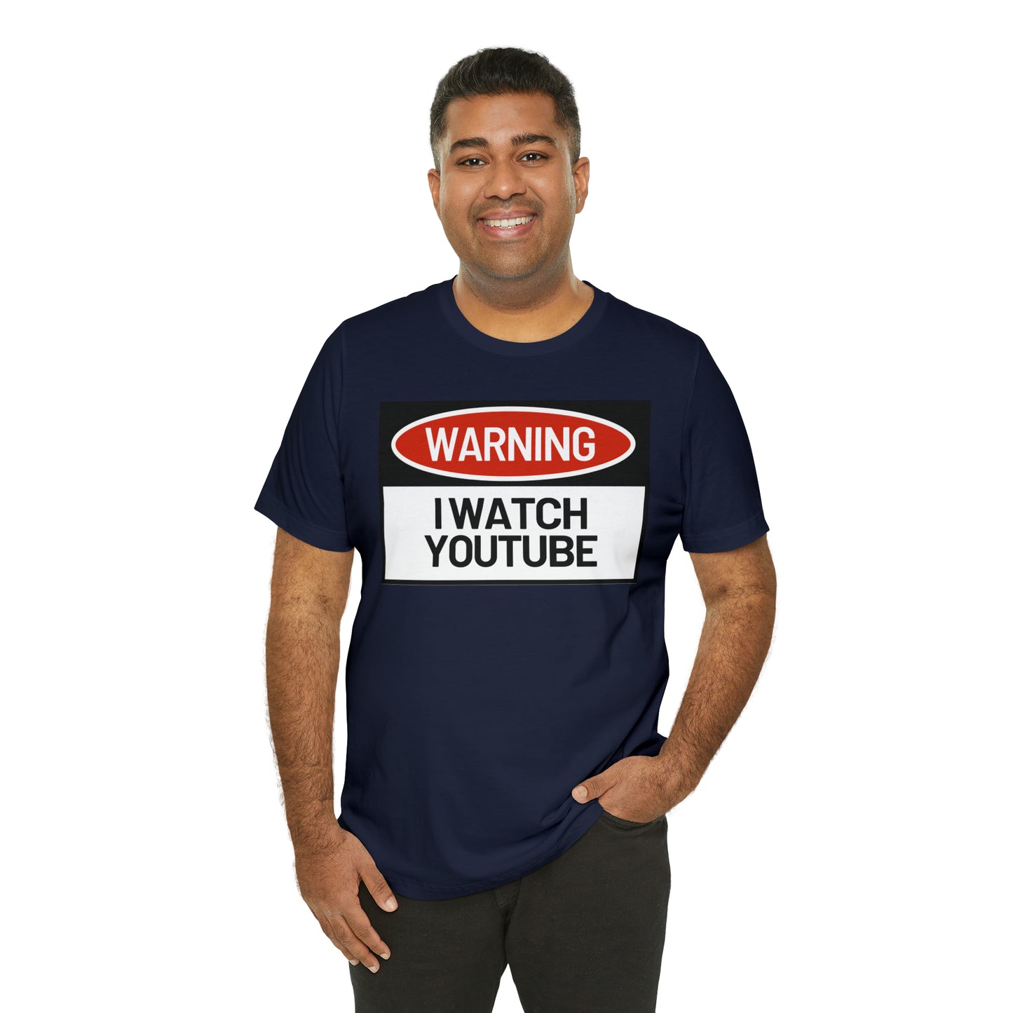 Unisex WARNING.. I WATCH YOUTUBE Jersey Short Sleeve Tee