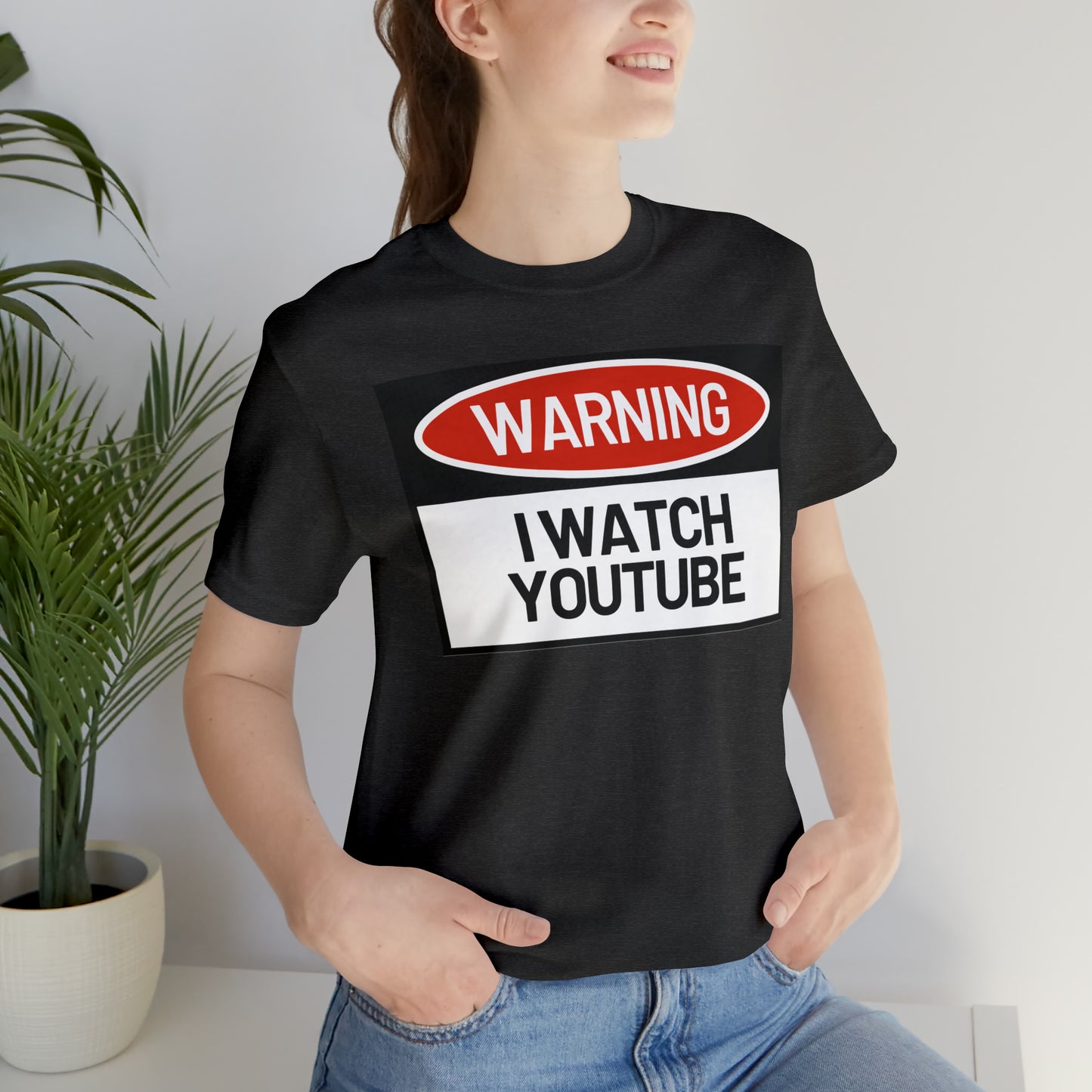 Unisex WARNING.. I WATCH YOUTUBE Jersey Short Sleeve Tee