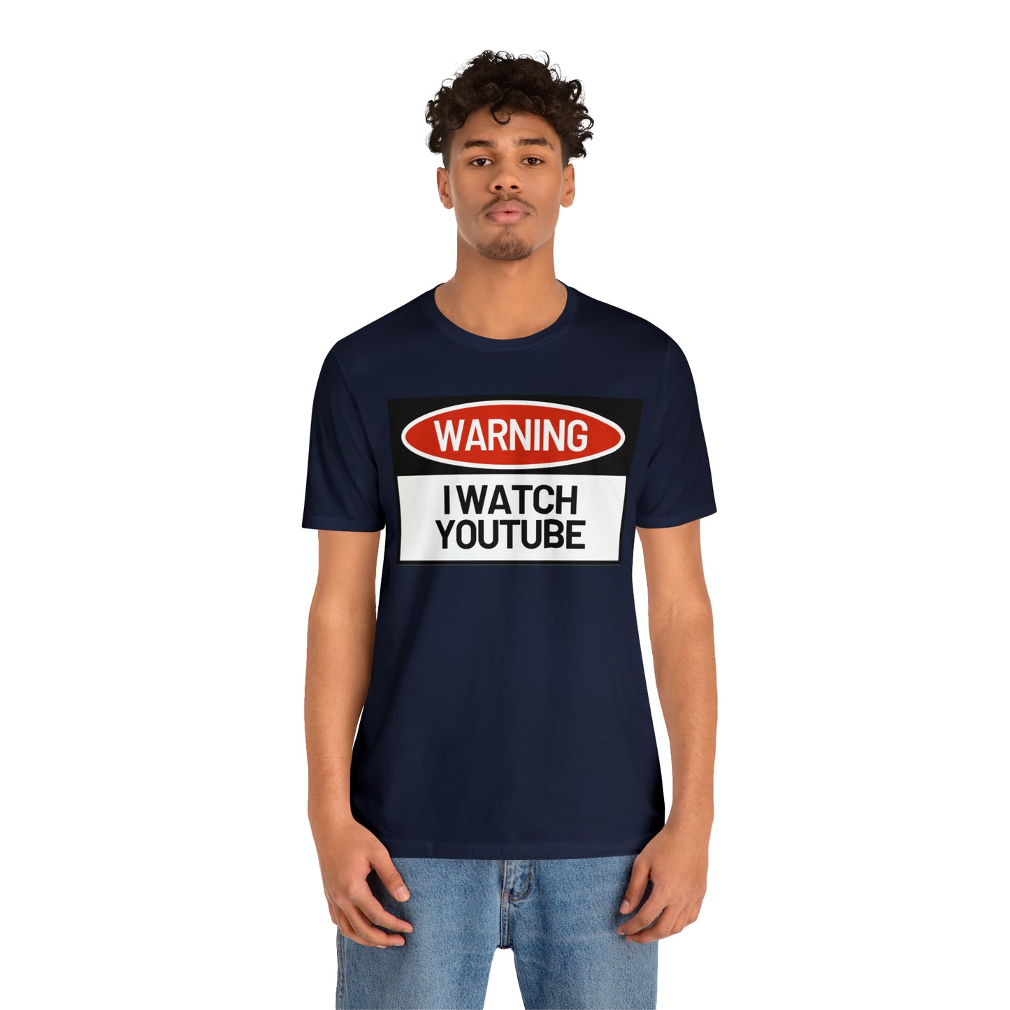 Unisex WARNING.. I WATCH YOUTUBE Jersey Short Sleeve Tee