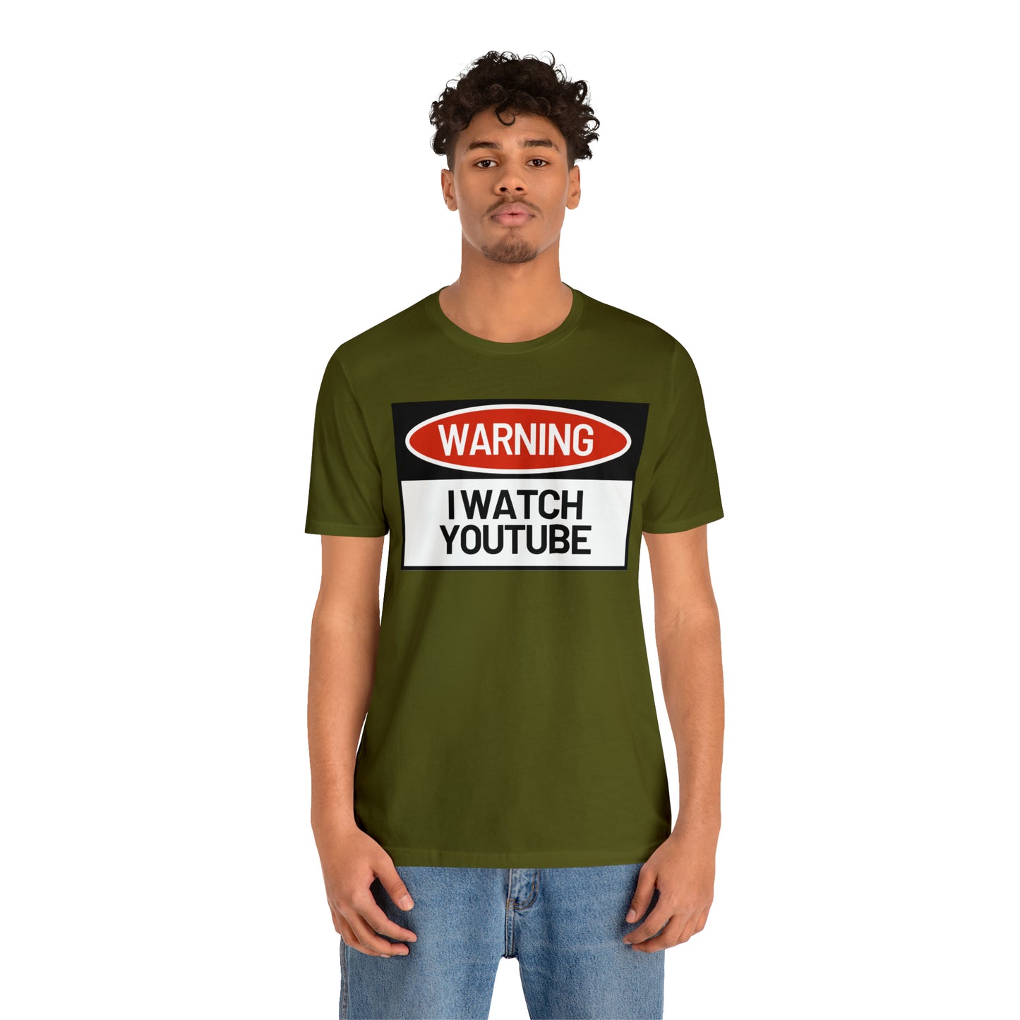 Unisex WARNING.. I WATCH YOUTUBE Jersey Short Sleeve Tee