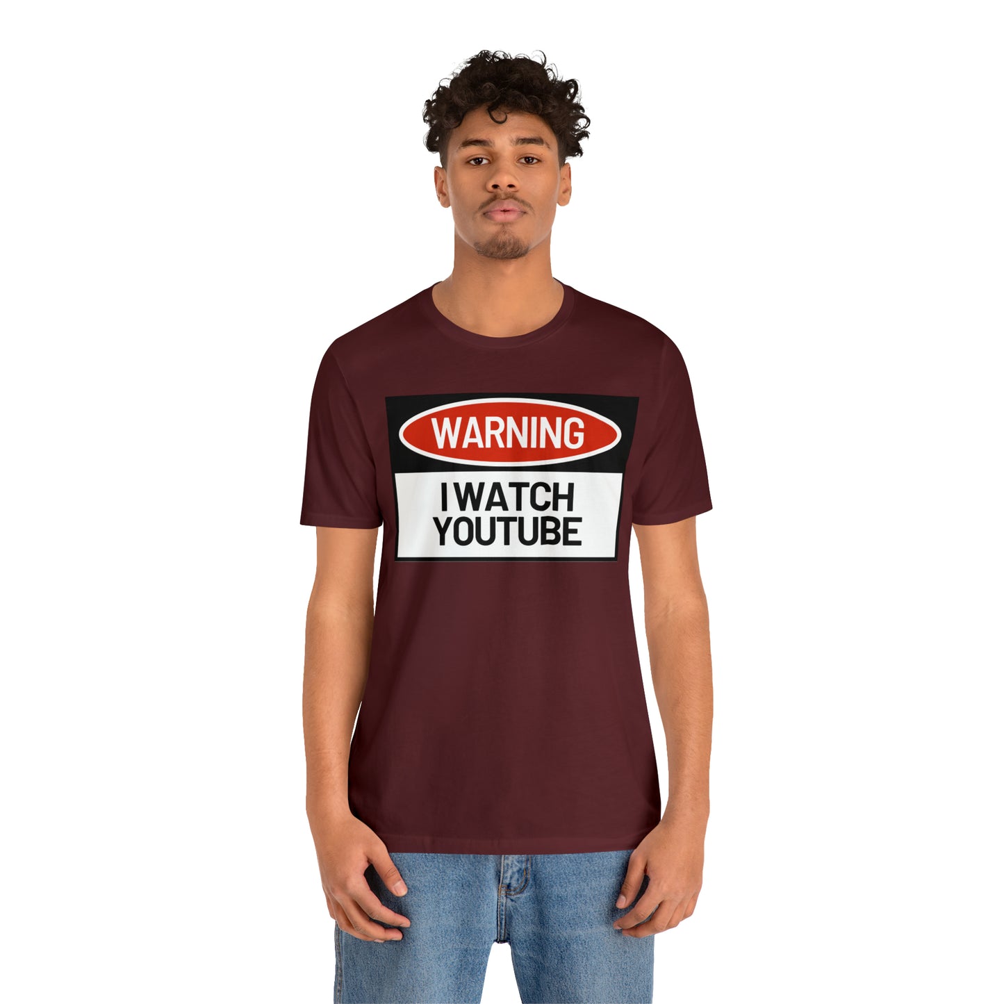 Unisex WARNING.. I WATCH YOUTUBE Jersey Short Sleeve Tee