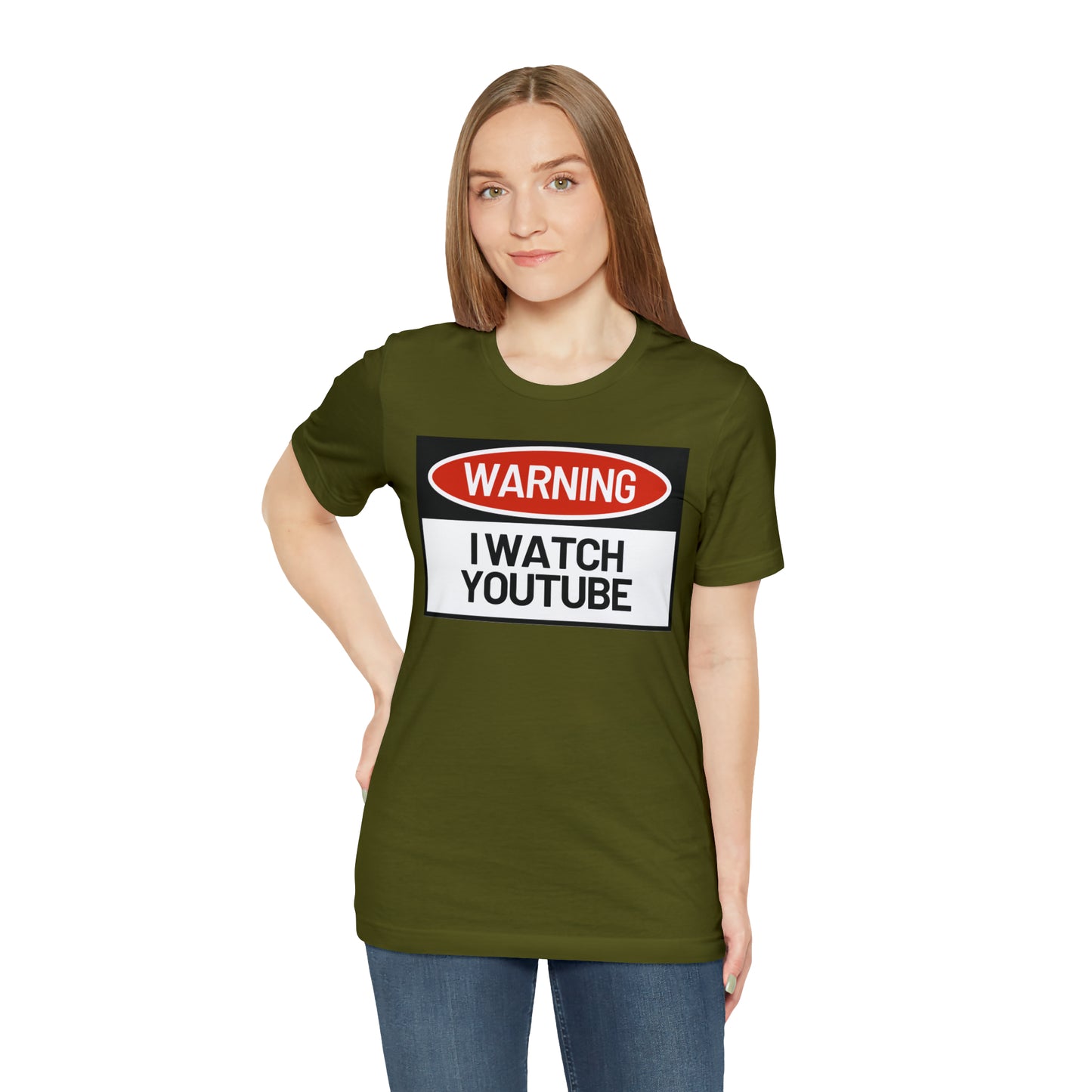Unisex WARNING.. I WATCH YOUTUBE Jersey Short Sleeve Tee