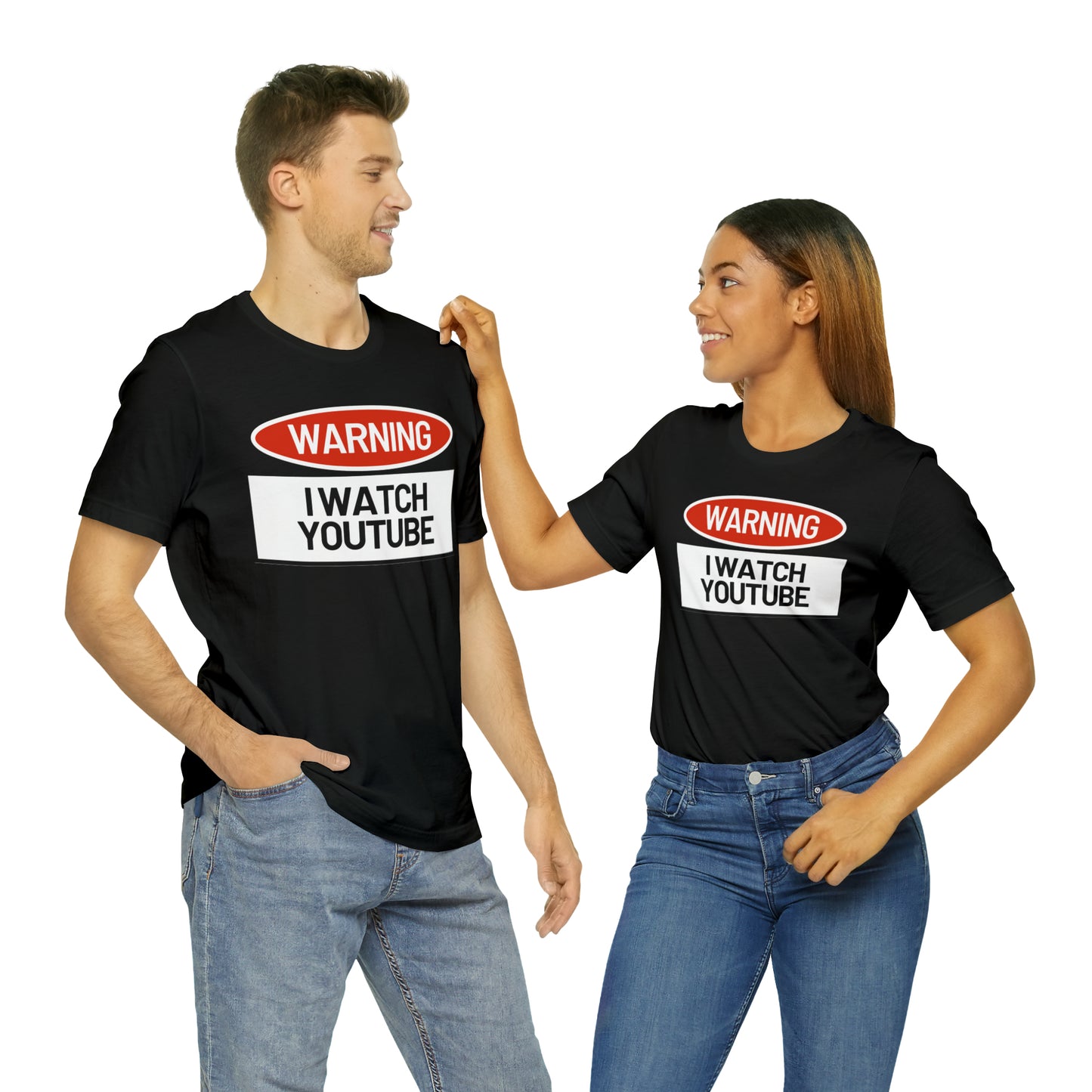 Unisex WARNING.. I WATCH YOUTUBE Jersey Short Sleeve Tee