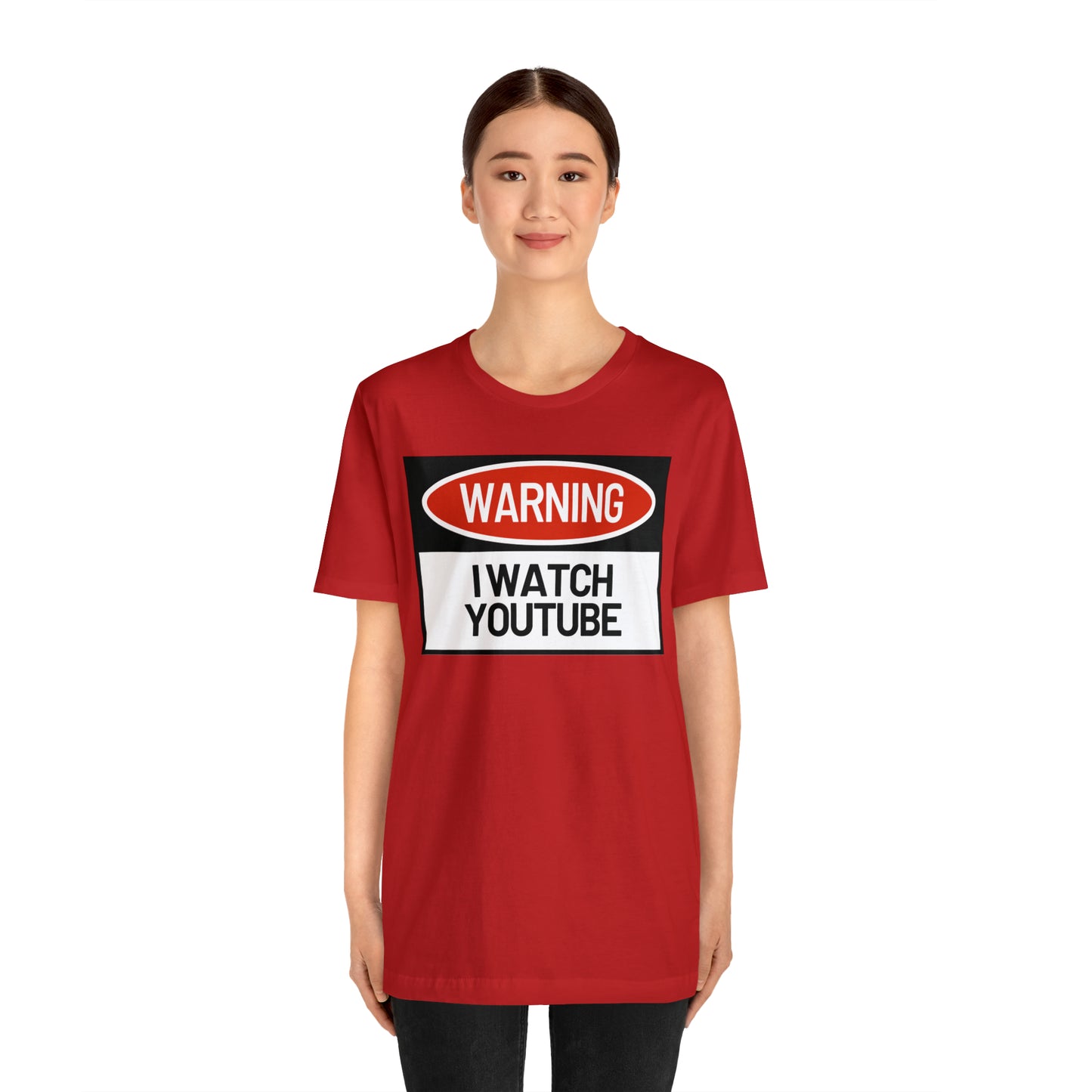 Unisex WARNING.. I WATCH YOUTUBE Jersey Short Sleeve Tee