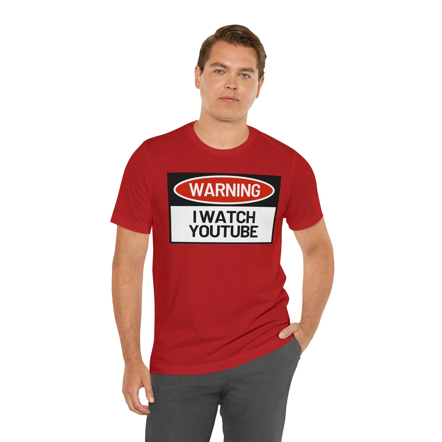Unisex WARNING.. I WATCH YOUTUBE Jersey Short Sleeve Tee