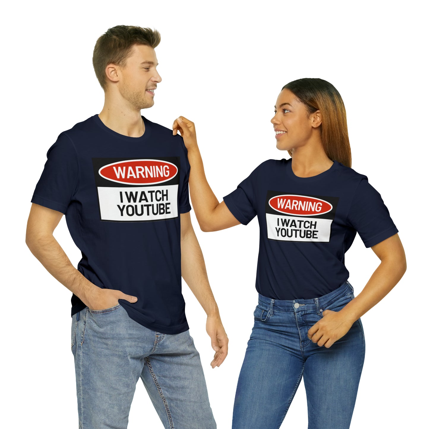 Unisex WARNING.. I WATCH YOUTUBE Jersey Short Sleeve Tee