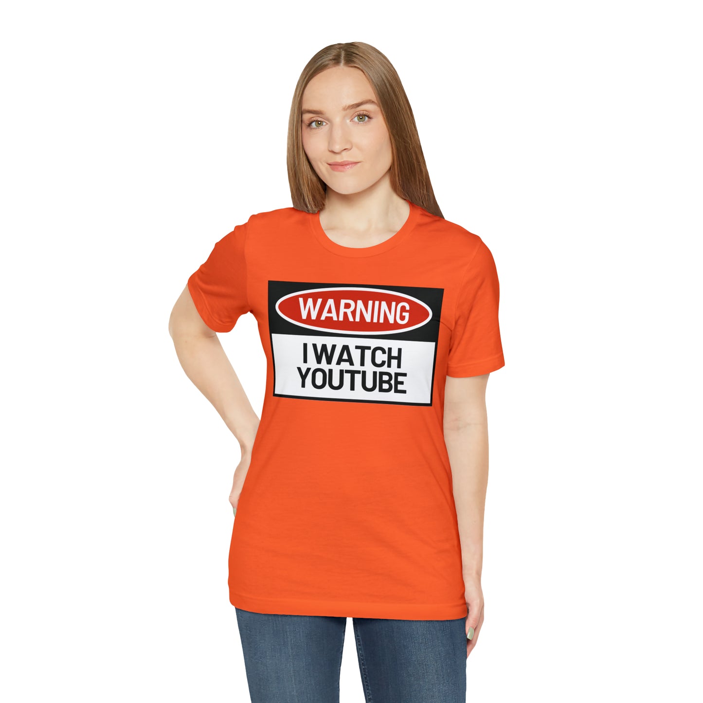 Unisex WARNING.. I WATCH YOUTUBE Jersey Short Sleeve Tee