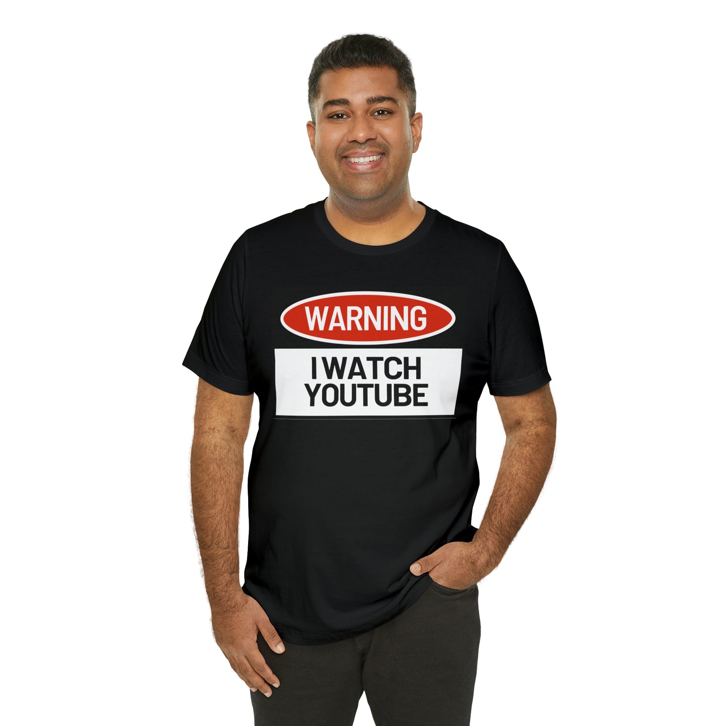 Unisex WARNING.. I WATCH YOUTUBE Jersey Short Sleeve Tee