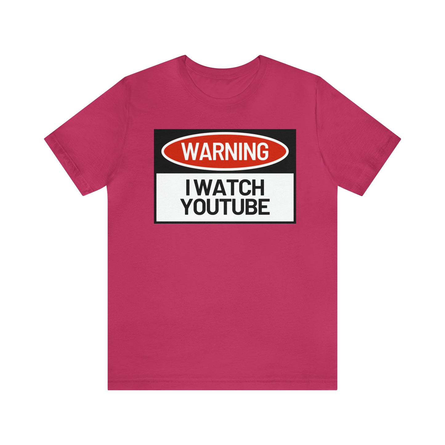 Unisex WARNING.. I WATCH YOUTUBE Jersey Short Sleeve Tee