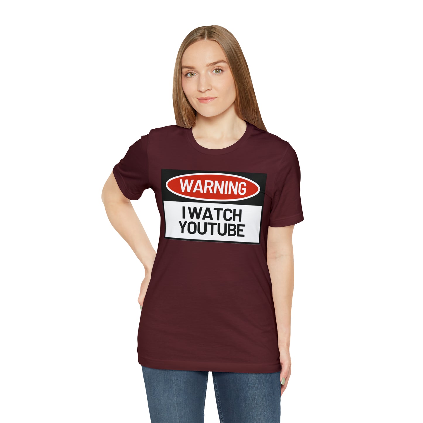 Unisex WARNING.. I WATCH YOUTUBE Jersey Short Sleeve Tee
