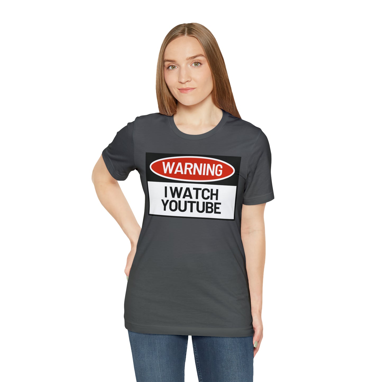 Unisex WARNING.. I WATCH YOUTUBE Jersey Short Sleeve Tee