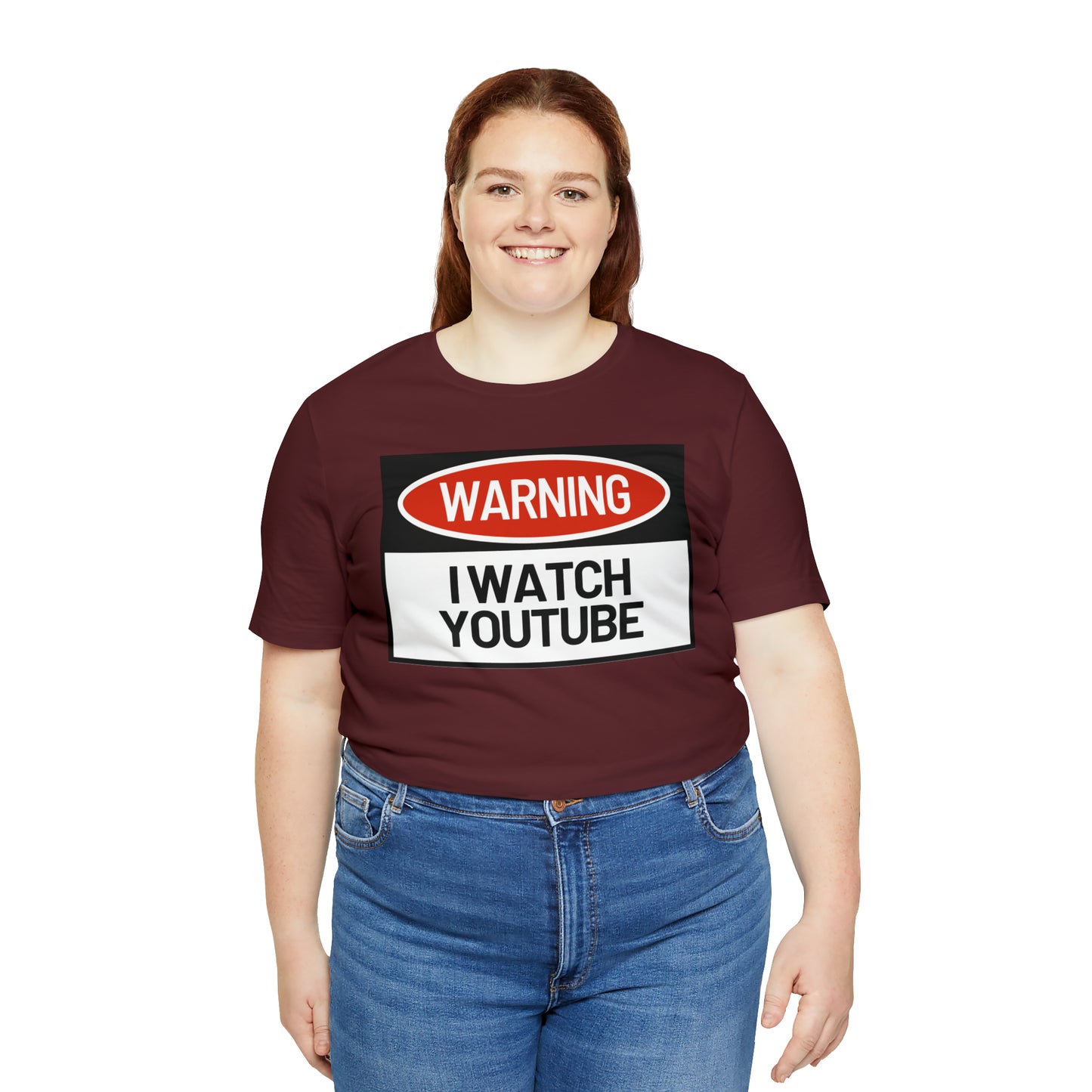 Unisex WARNING.. I WATCH YOUTUBE Jersey Short Sleeve Tee