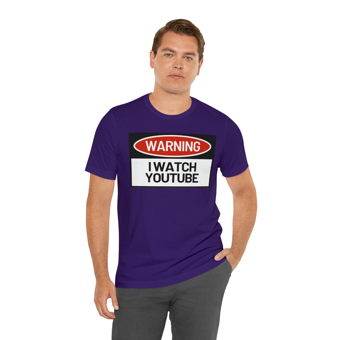 Unisex WARNING.. I WATCH YOUTUBE Jersey Short Sleeve Tee