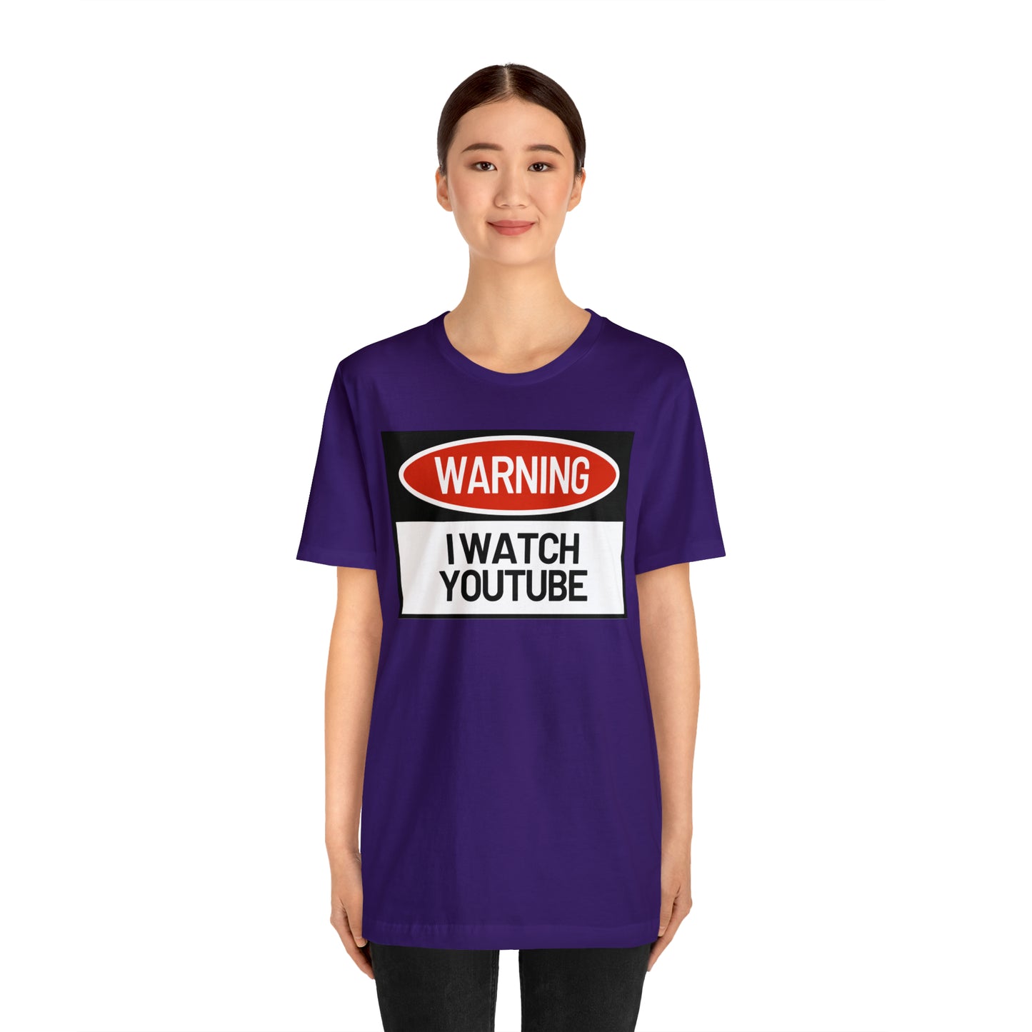 Unisex WARNING.. I WATCH YOUTUBE Jersey Short Sleeve Tee