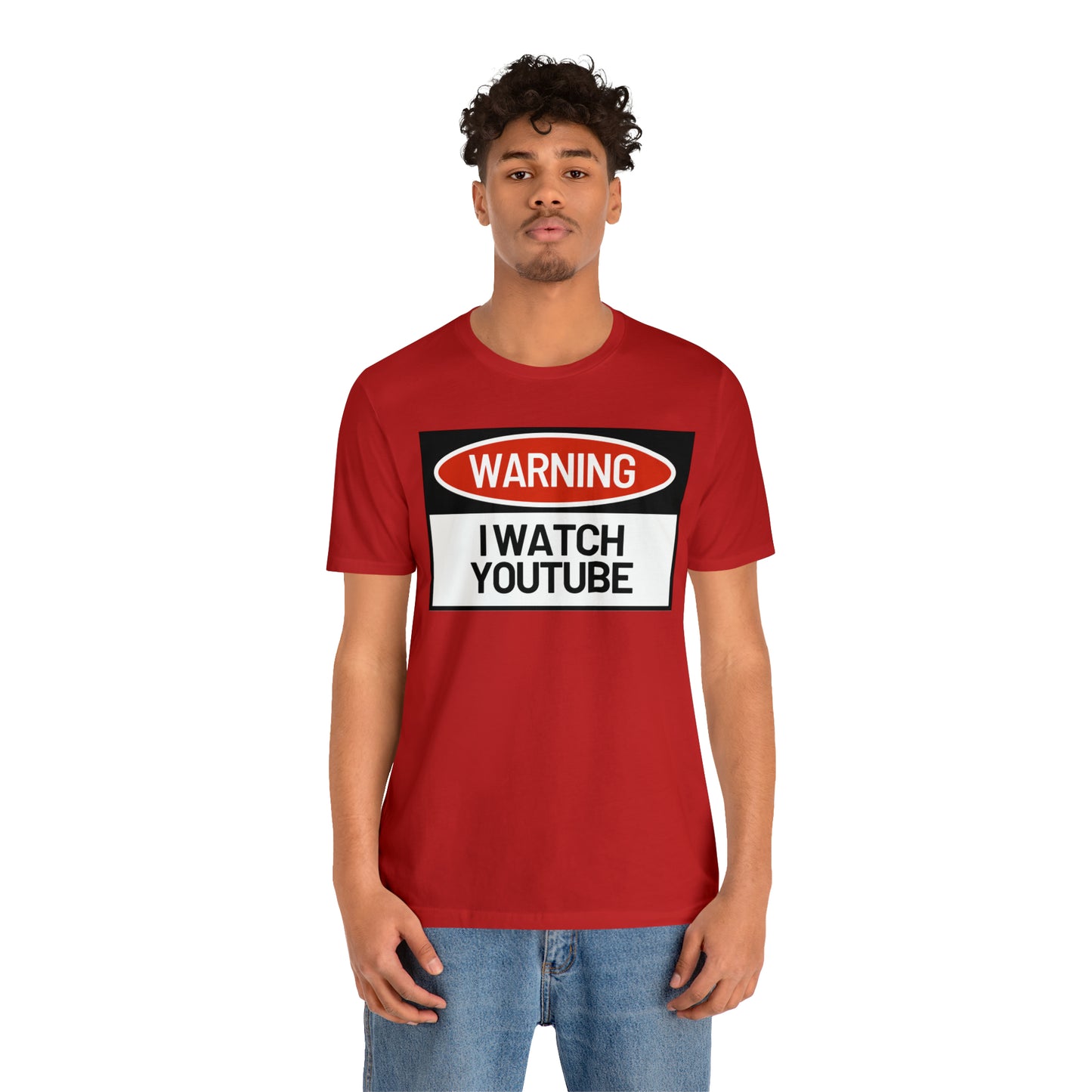 Unisex WARNING.. I WATCH YOUTUBE Jersey Short Sleeve Tee