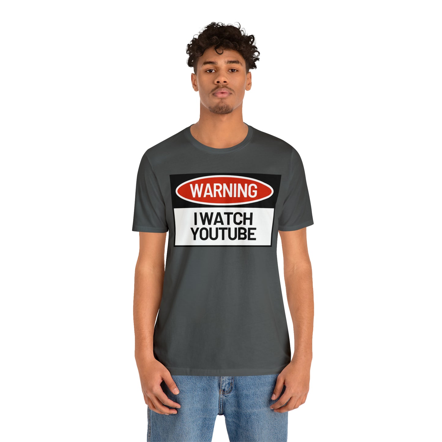 Unisex WARNING.. I WATCH YOUTUBE Jersey Short Sleeve Tee
