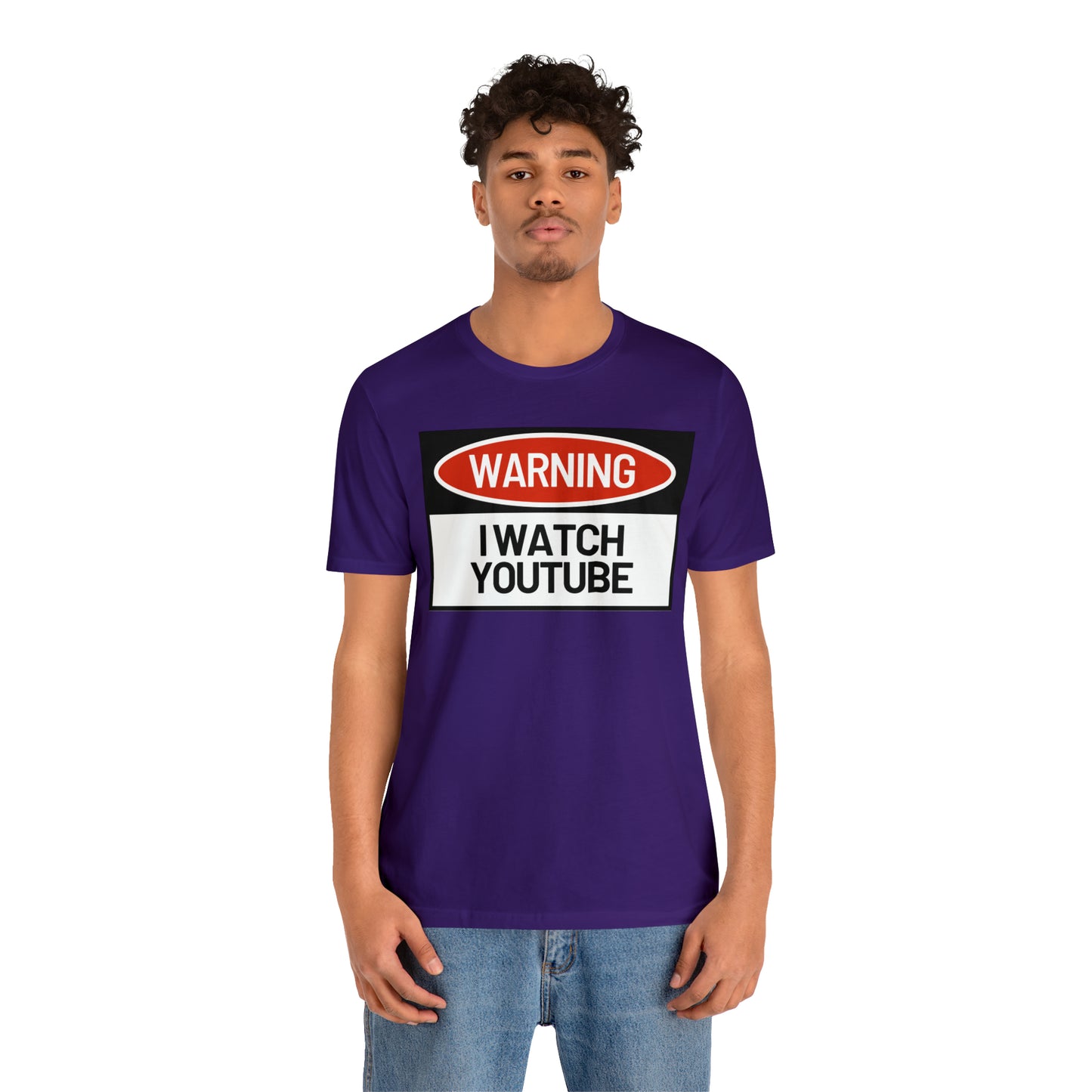 Unisex WARNING.. I WATCH YOUTUBE Jersey Short Sleeve Tee