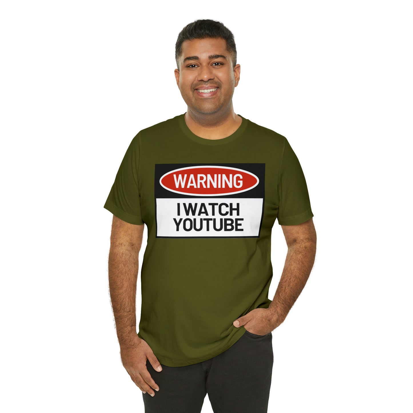 Unisex WARNING.. I WATCH YOUTUBE Jersey Short Sleeve Tee