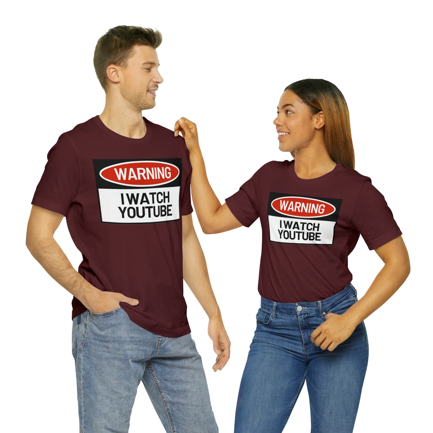 Unisex WARNING.. I WATCH YOUTUBE Jersey Short Sleeve Tee