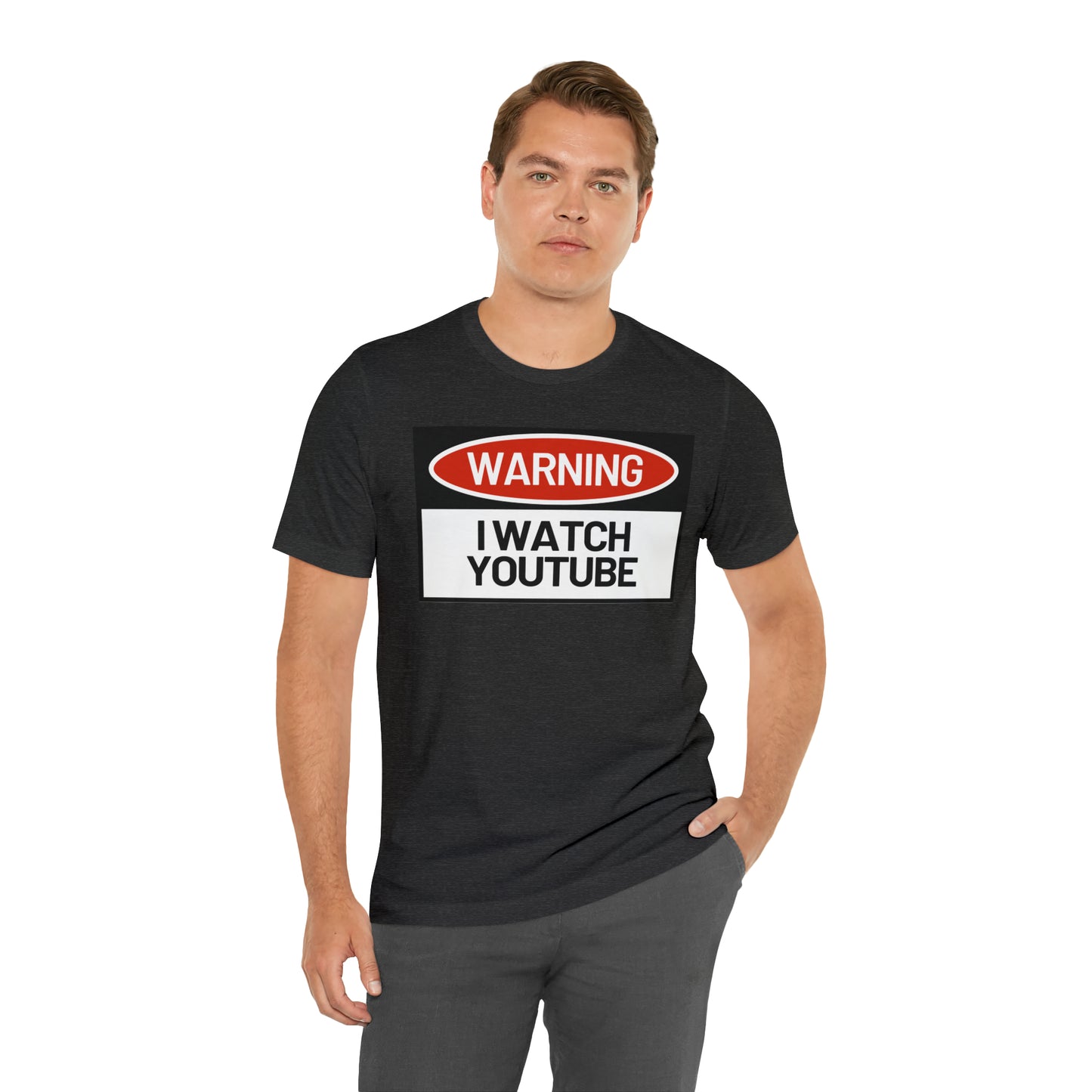 Unisex WARNING.. I WATCH YOUTUBE Jersey Short Sleeve Tee