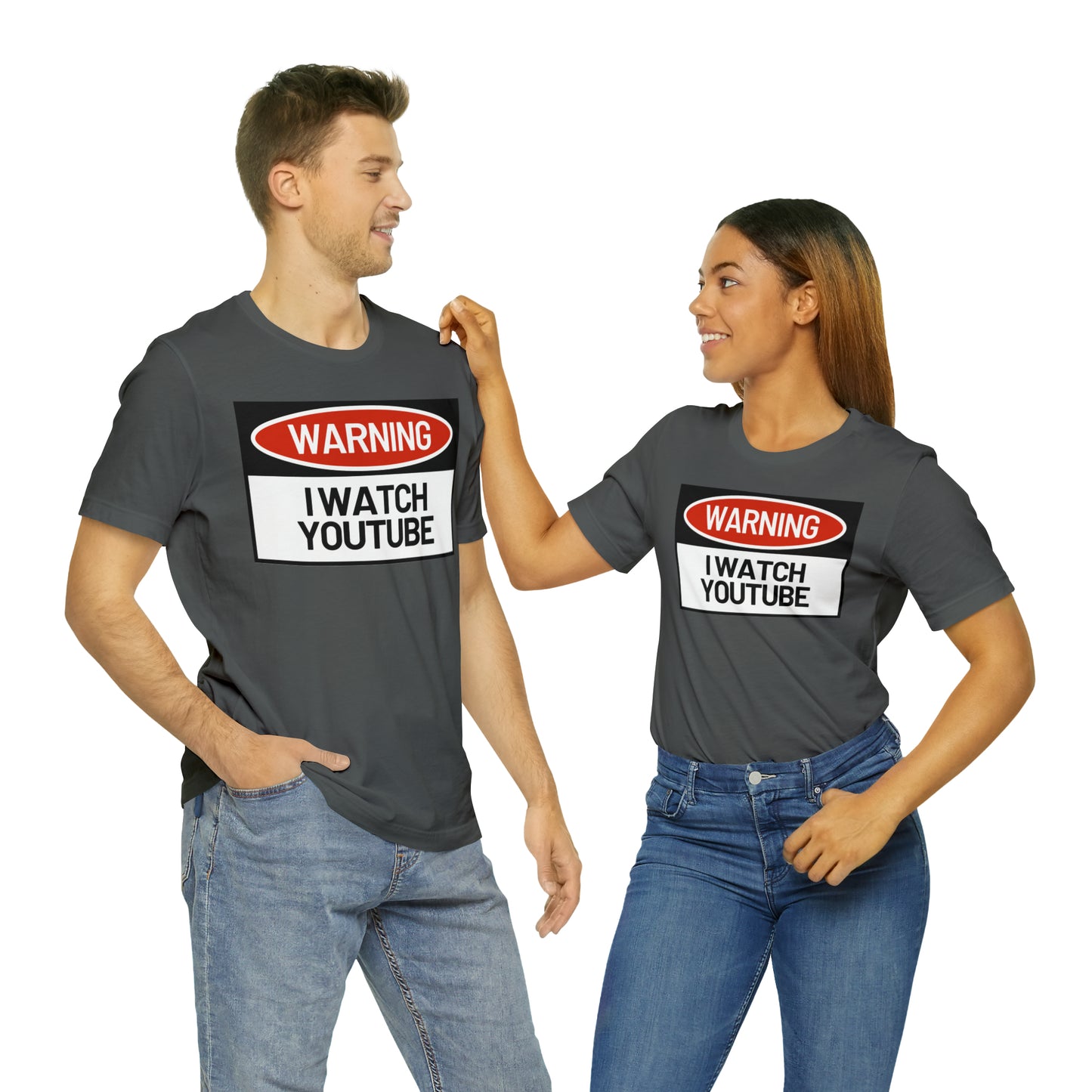 Unisex WARNING.. I WATCH YOUTUBE Jersey Short Sleeve Tee