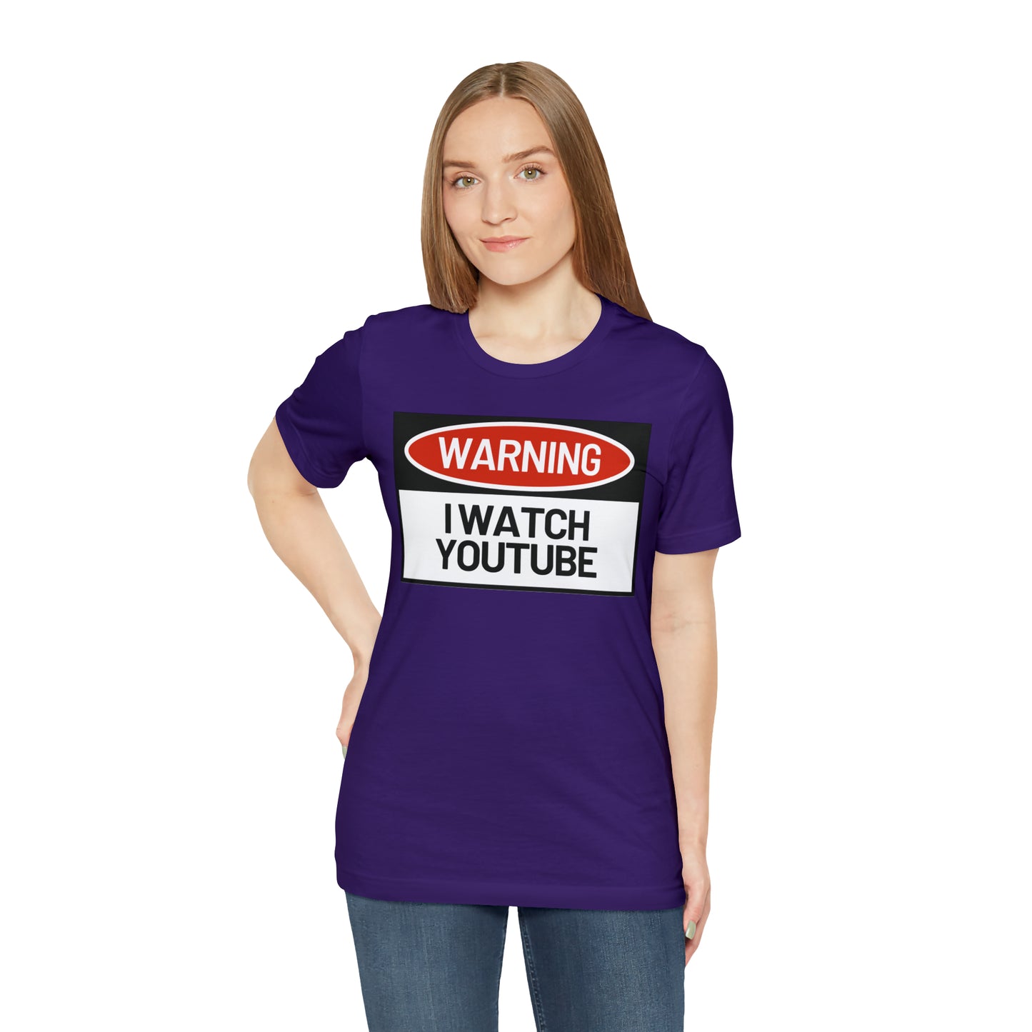 Unisex WARNING.. I WATCH YOUTUBE Jersey Short Sleeve Tee