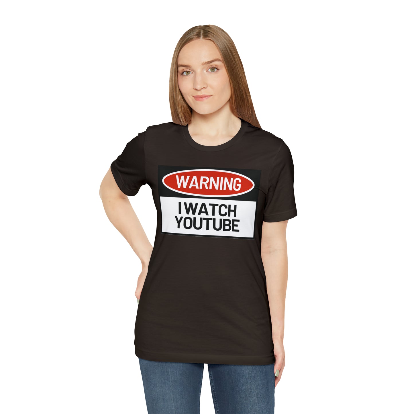 Unisex WARNING.. I WATCH YOUTUBE Jersey Short Sleeve Tee