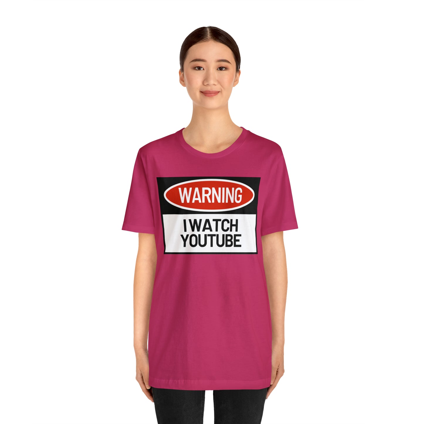 Unisex WARNING.. I WATCH YOUTUBE Jersey Short Sleeve Tee