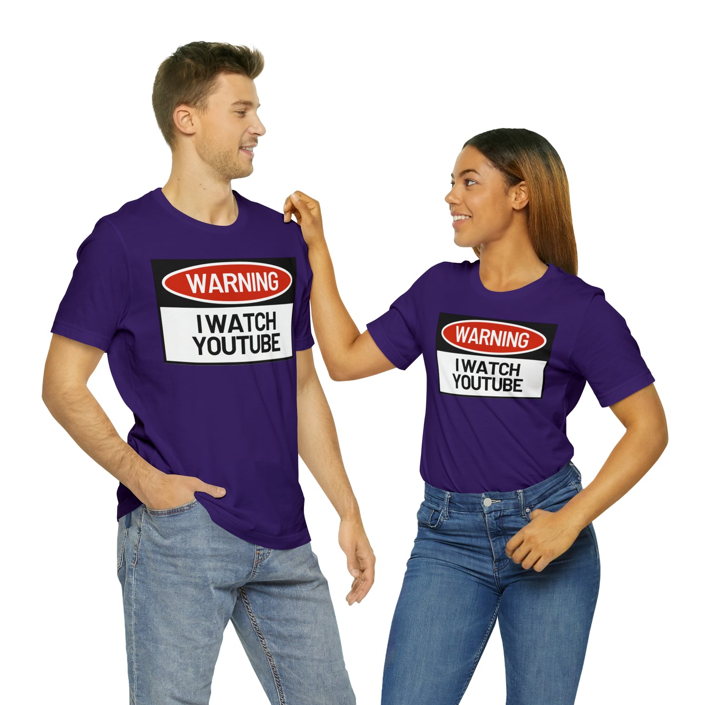 Unisex WARNING.. I WATCH YOUTUBE Jersey Short Sleeve Tee