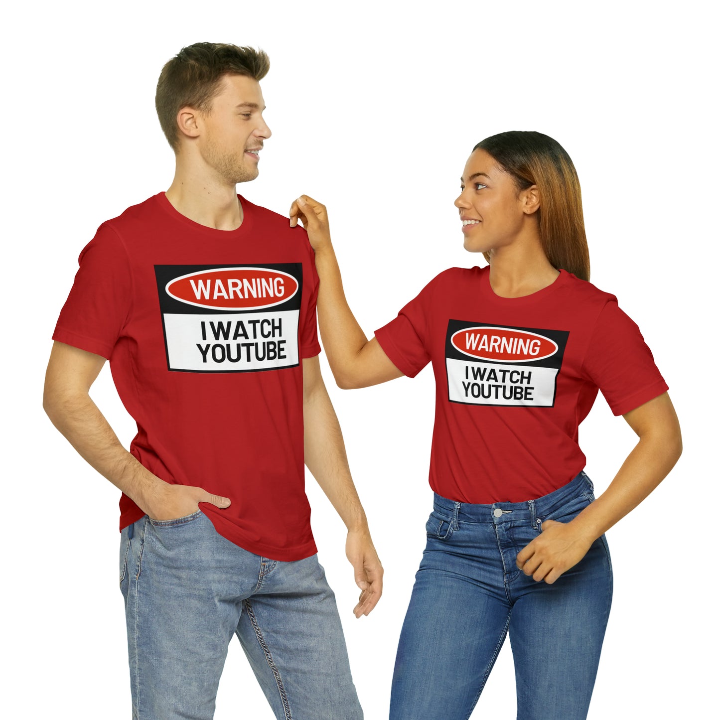 Unisex WARNING.. I WATCH YOUTUBE Jersey Short Sleeve Tee