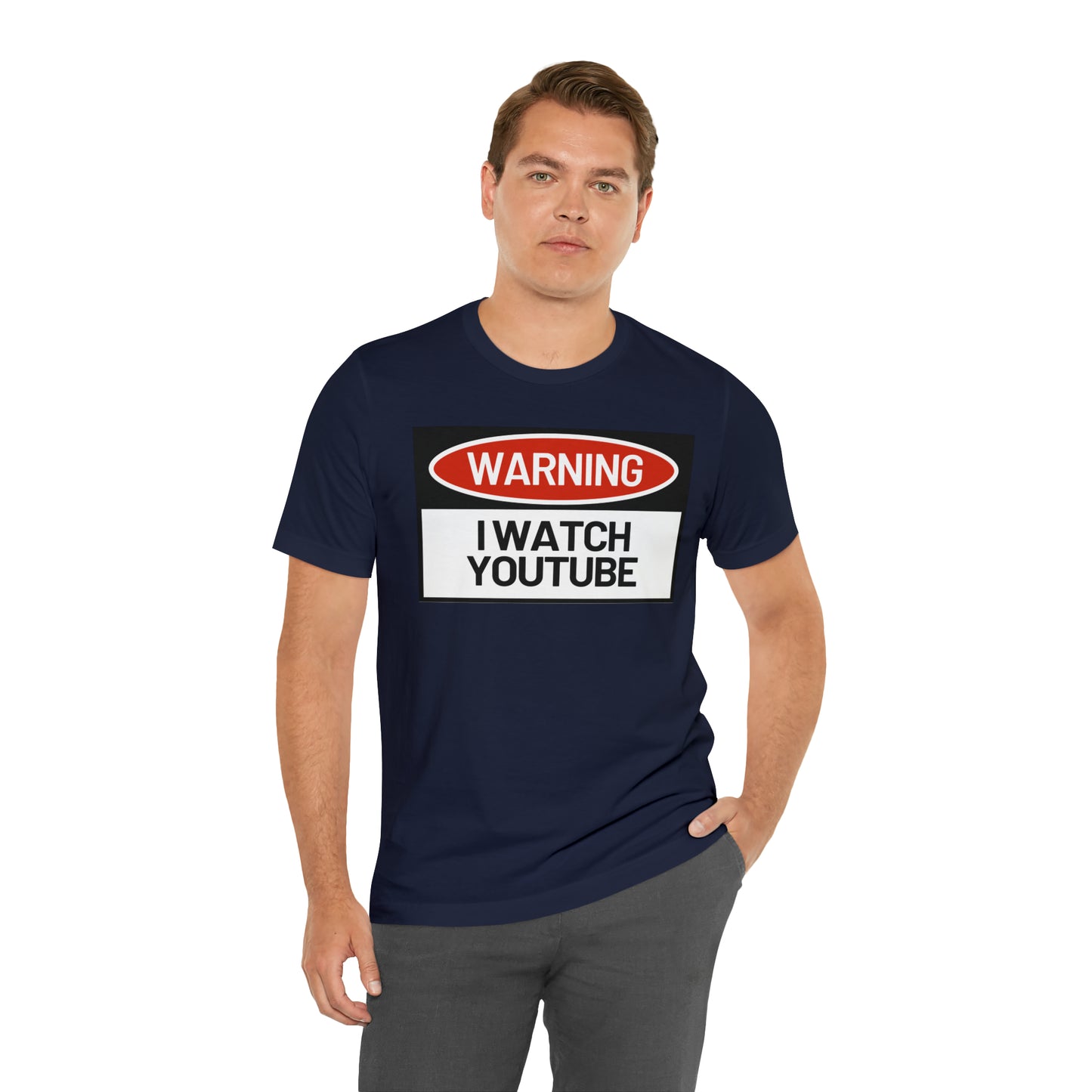 Unisex WARNING.. I WATCH YOUTUBE Jersey Short Sleeve Tee