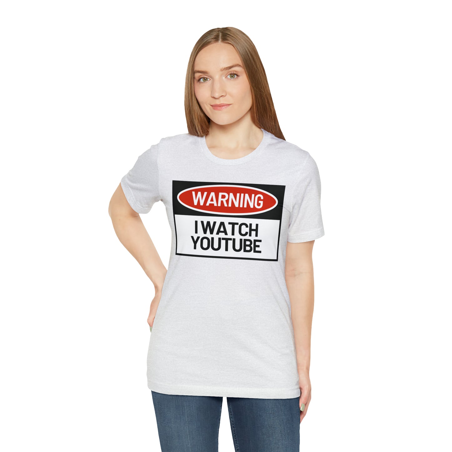 Unisex WARNING.. I WATCH YOUTUBE Jersey Short Sleeve Tee