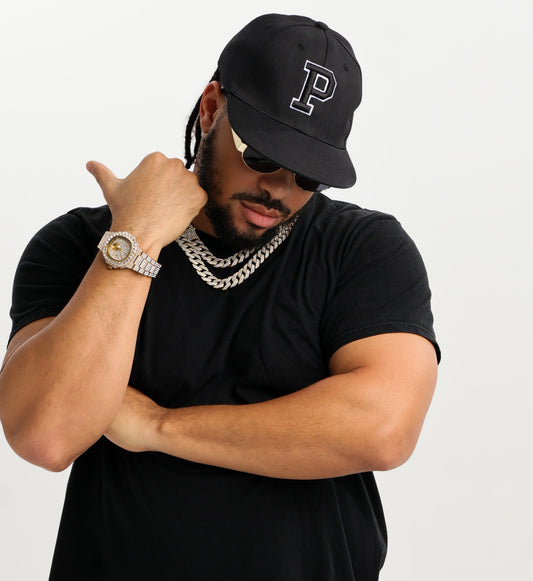 Signature P Black Snapback Hat | Unisex Streetwear