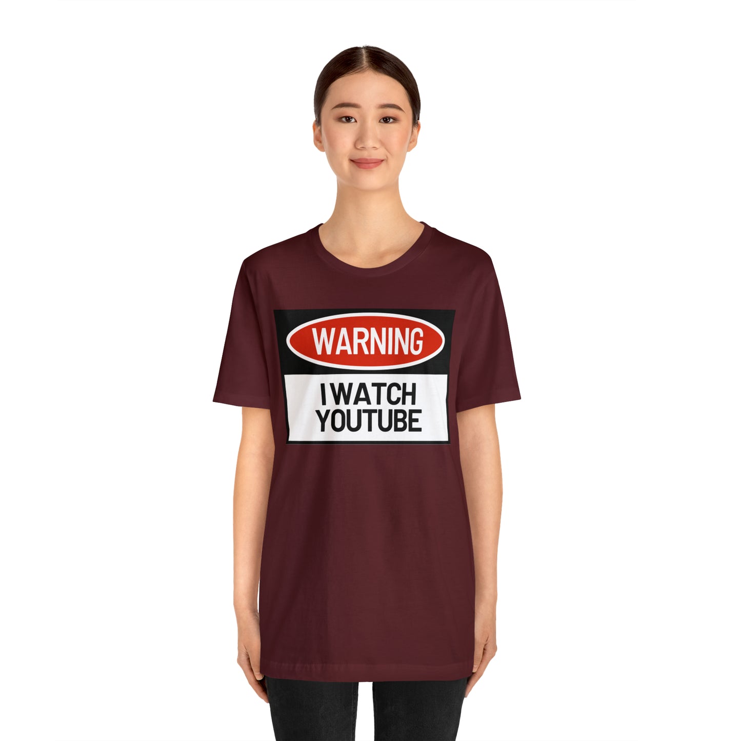 Unisex WARNING.. I WATCH YOUTUBE Jersey Short Sleeve Tee