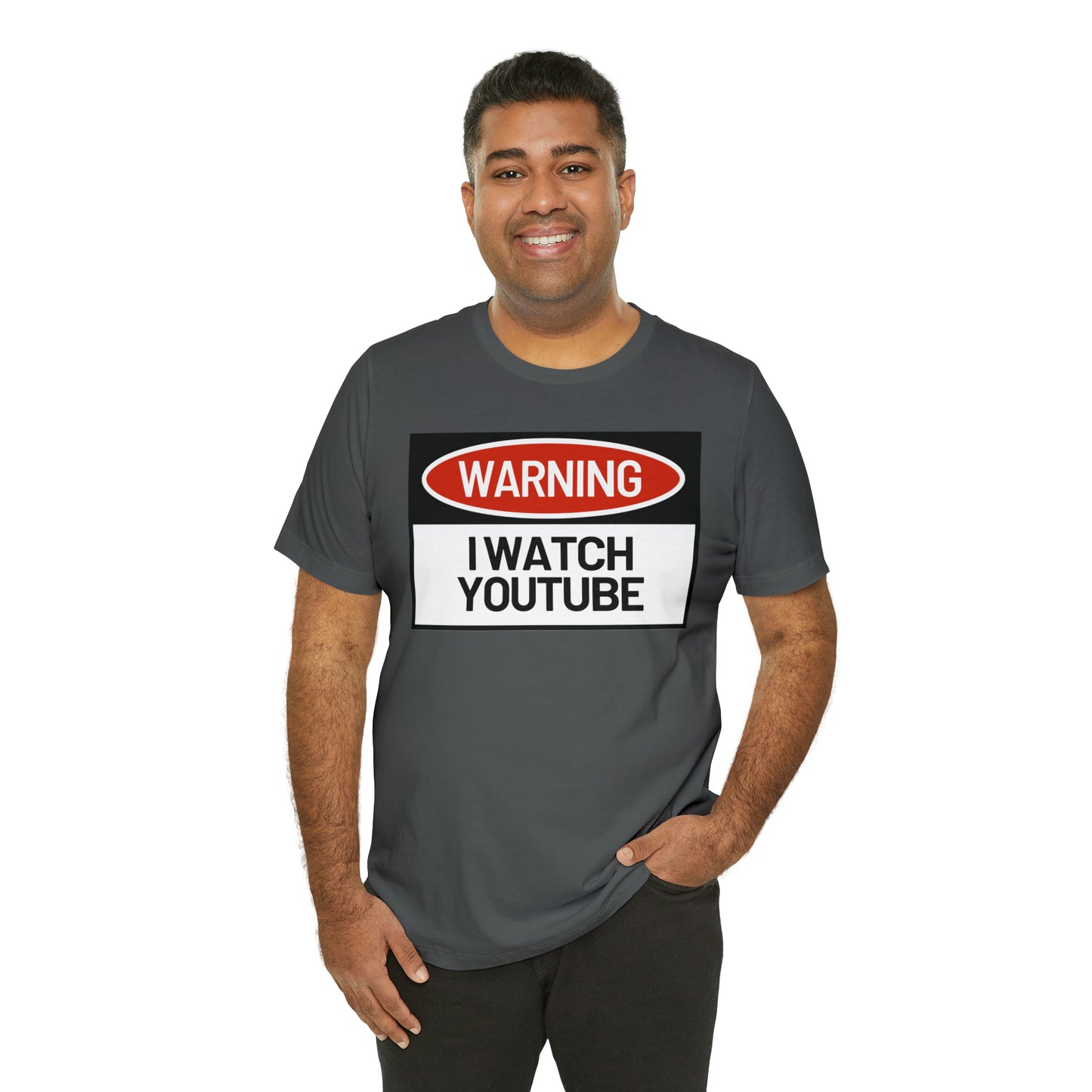 Unisex WARNING.. I WATCH YOUTUBE Jersey Short Sleeve Tee