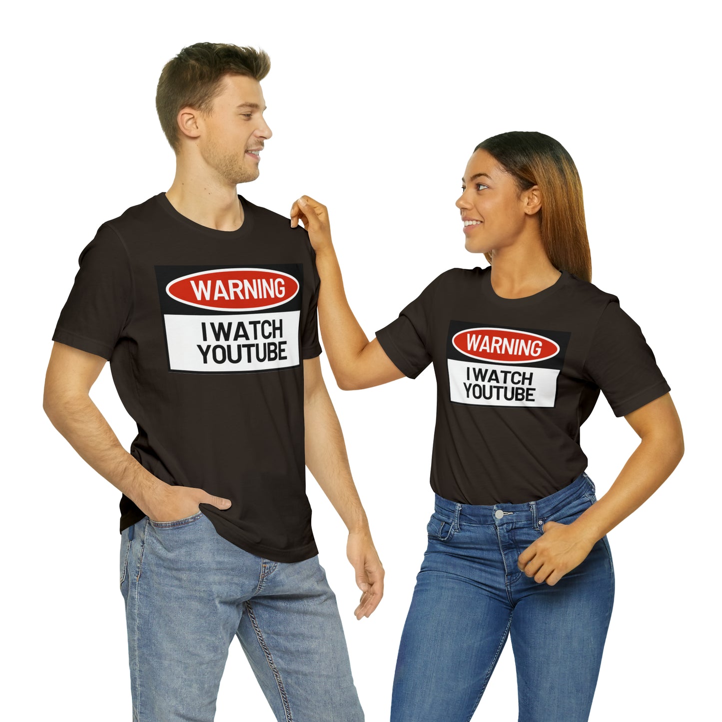 Unisex WARNING.. I WATCH YOUTUBE Jersey Short Sleeve Tee