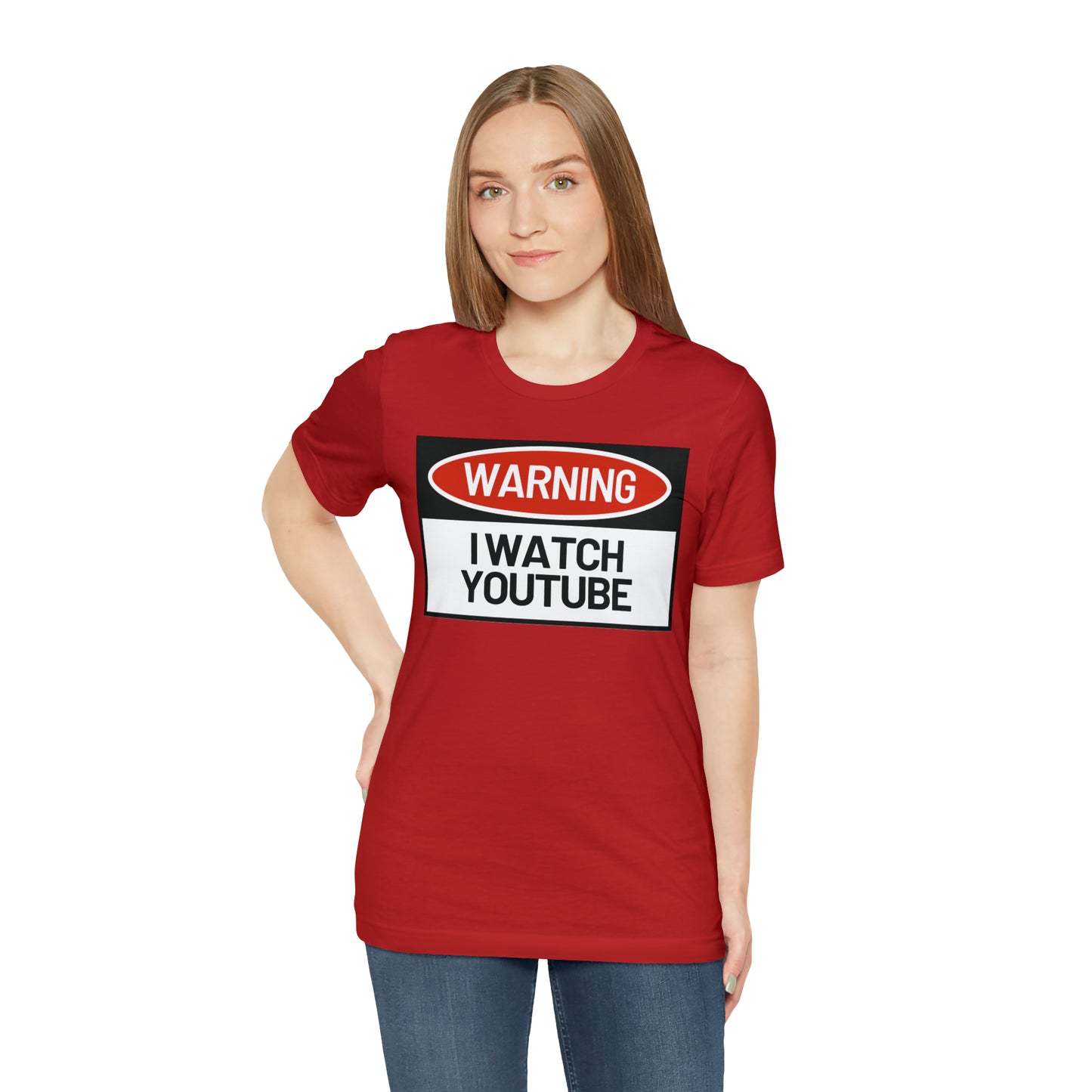 Unisex WARNING.. I WATCH YOUTUBE Jersey Short Sleeve Tee