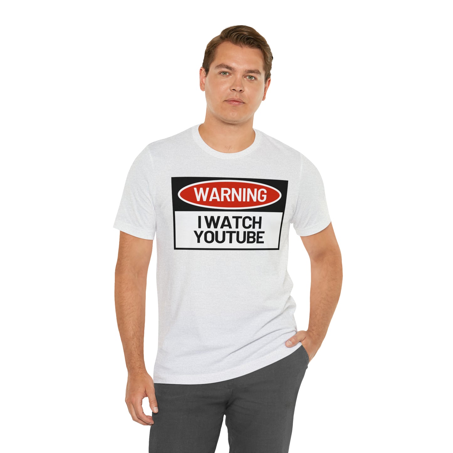 Unisex WARNING.. I WATCH YOUTUBE Jersey Short Sleeve Tee