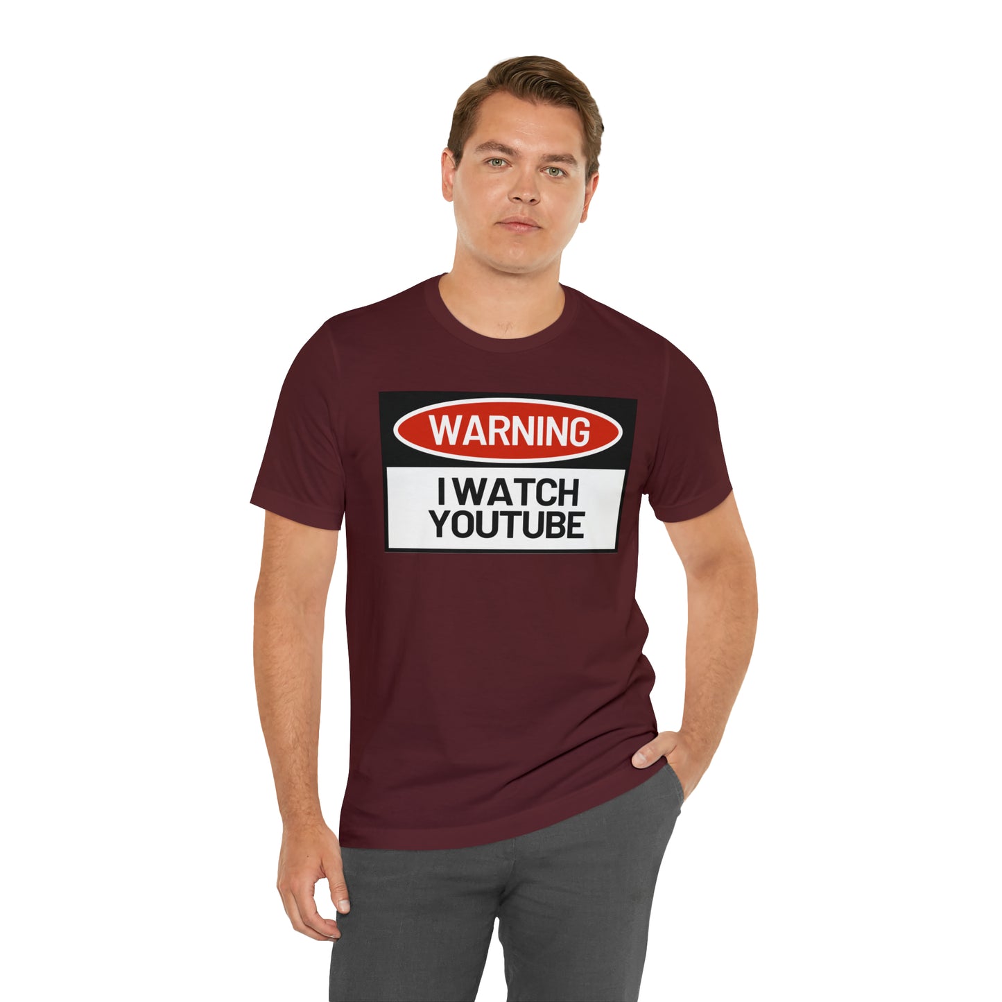 Unisex WARNING.. I WATCH YOUTUBE Jersey Short Sleeve Tee