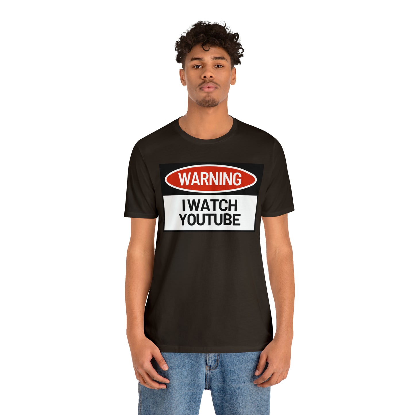 Unisex WARNING.. I WATCH YOUTUBE Jersey Short Sleeve Tee
