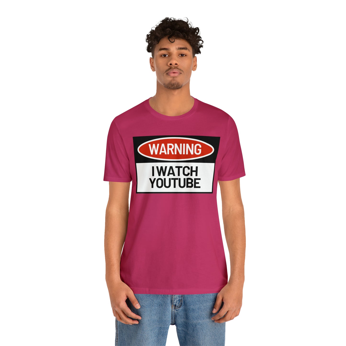 Unisex WARNING.. I WATCH YOUTUBE Jersey Short Sleeve Tee