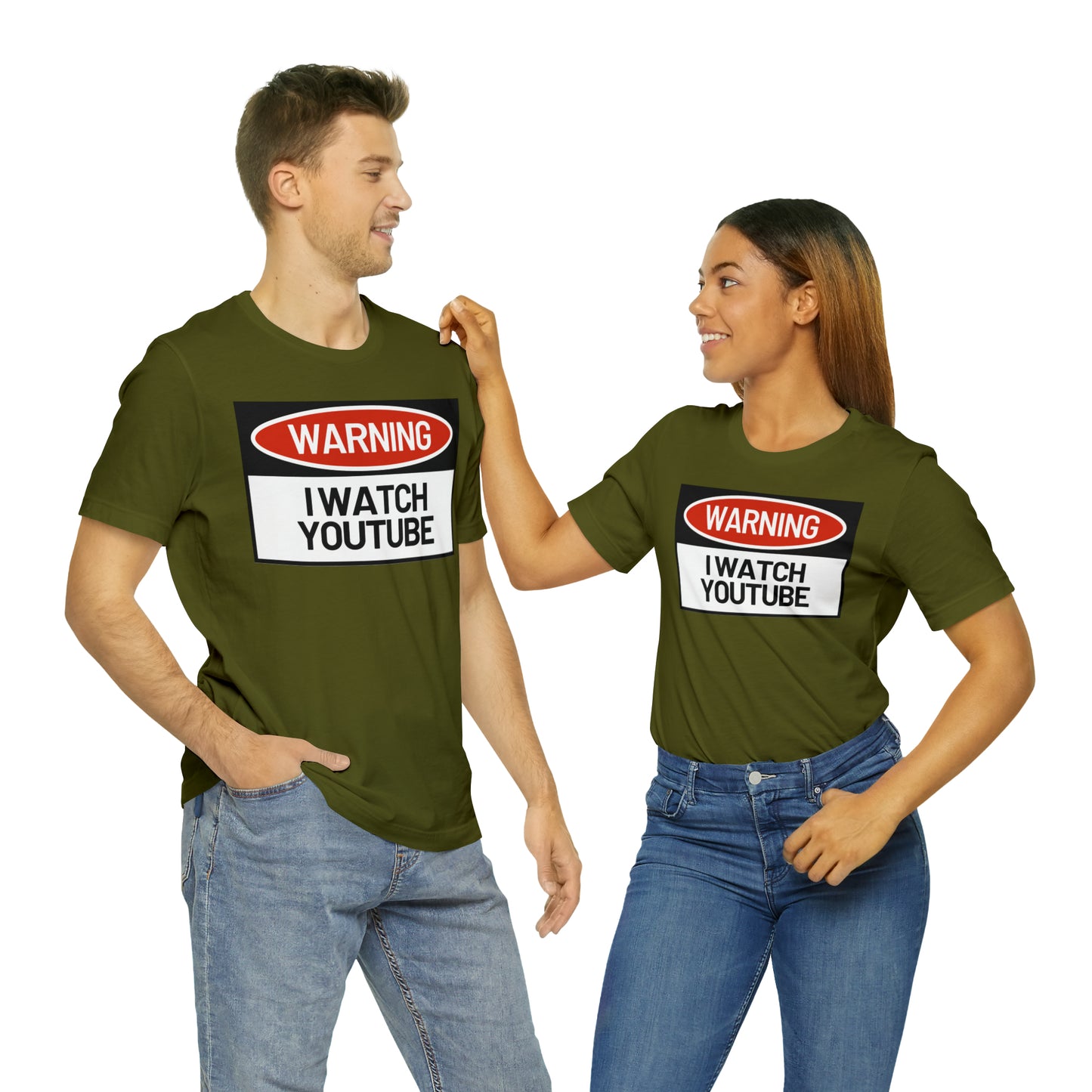 Unisex WARNING.. I WATCH YOUTUBE Jersey Short Sleeve Tee
