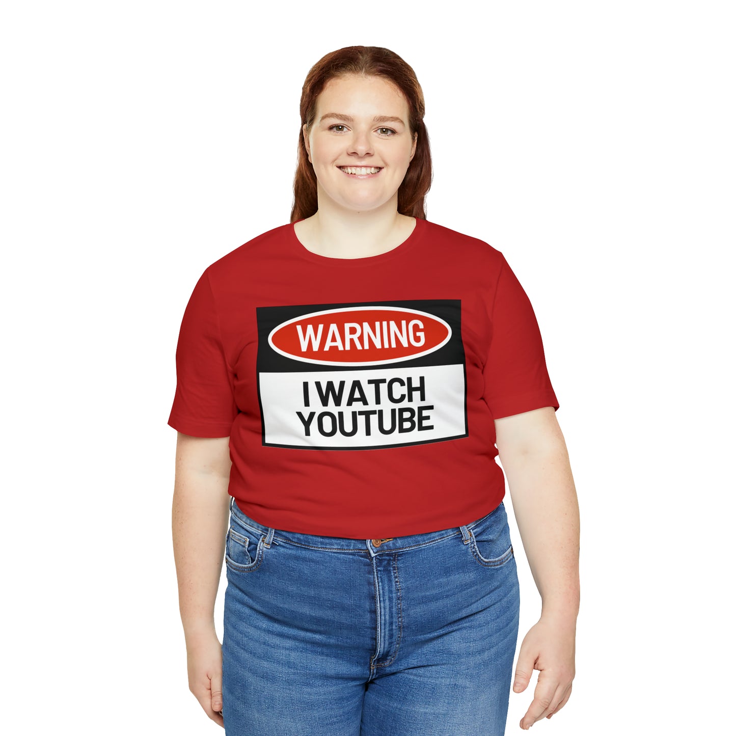 Unisex WARNING.. I WATCH YOUTUBE Jersey Short Sleeve Tee