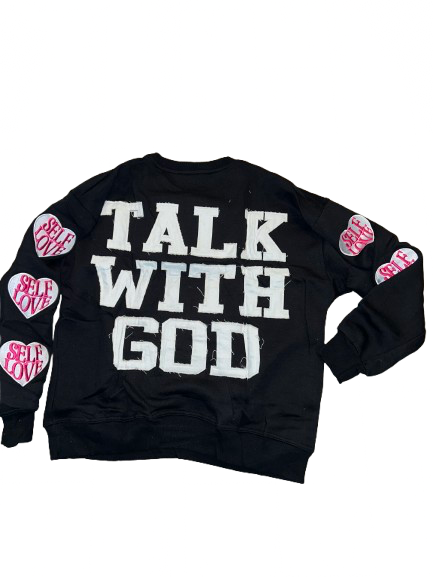 TALK WITH GOD CREWNECK (PINK & BLACK)