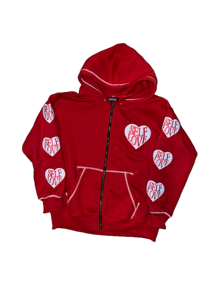 TALK WITH GOD RED ZIP UP HOODIE